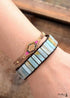 Boho Bracelet, Leather Wrap Bracelet, Blue Amazonite